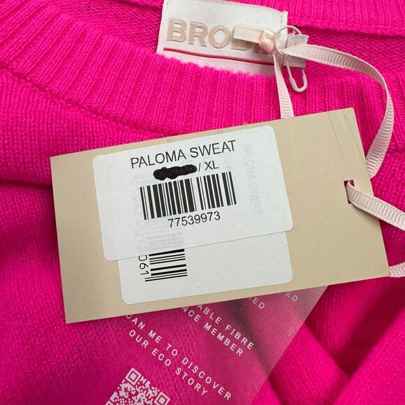 Brodie Cashmere Paloma Sweater in Neon Pink Crewneck Size XL - Picture 10 of 11